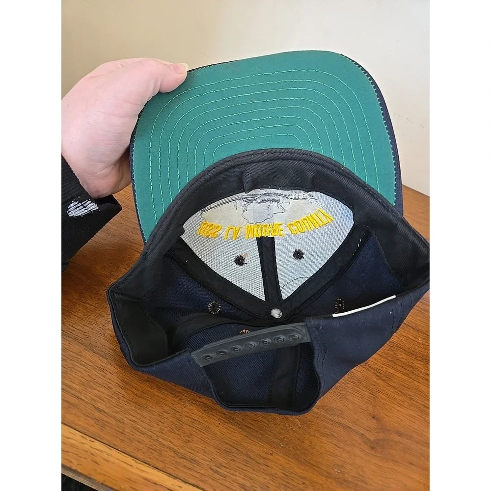 Vintage Navy Command Caps USS LA MOURE County Ship Hat Blue Snapback USA Made
